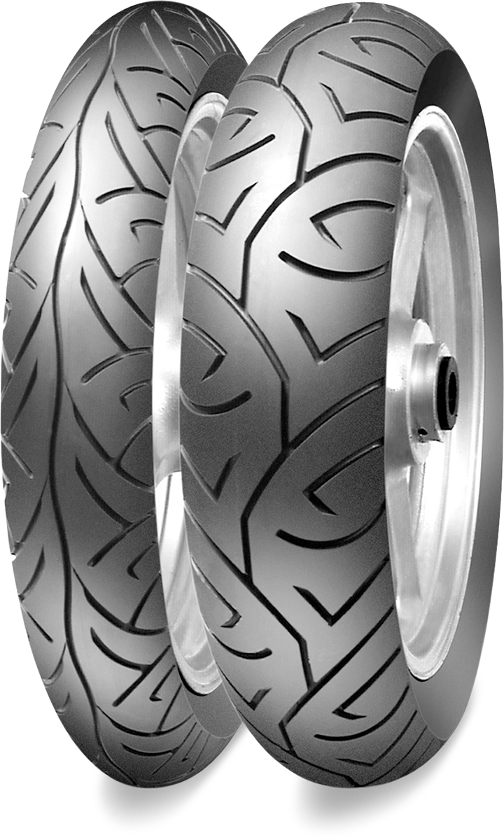 Pirelli Sport Demon™ front motorcycle tire 120/70-17 for medium displacement bikes, featuring tread pattern and sidewall details.