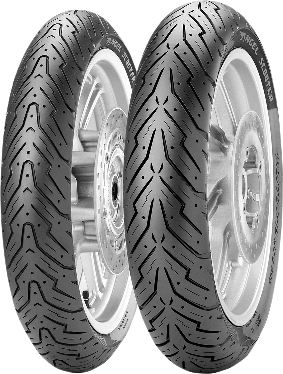 Pirelli Angel™ scooter front tire 120/70-15 56S showing tread pattern and sidewall with brand logo