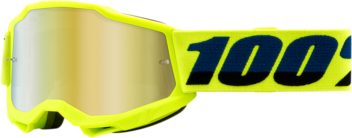 100% Youth Accuri 2 Goggles - Fluo Yellow - Gold Mirror 50025-00001 - Howling Moto