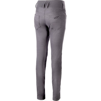 Alpinestars Stella Banshee gray motorcycle pants in medium size, featuring knee protection and durable textile construction.