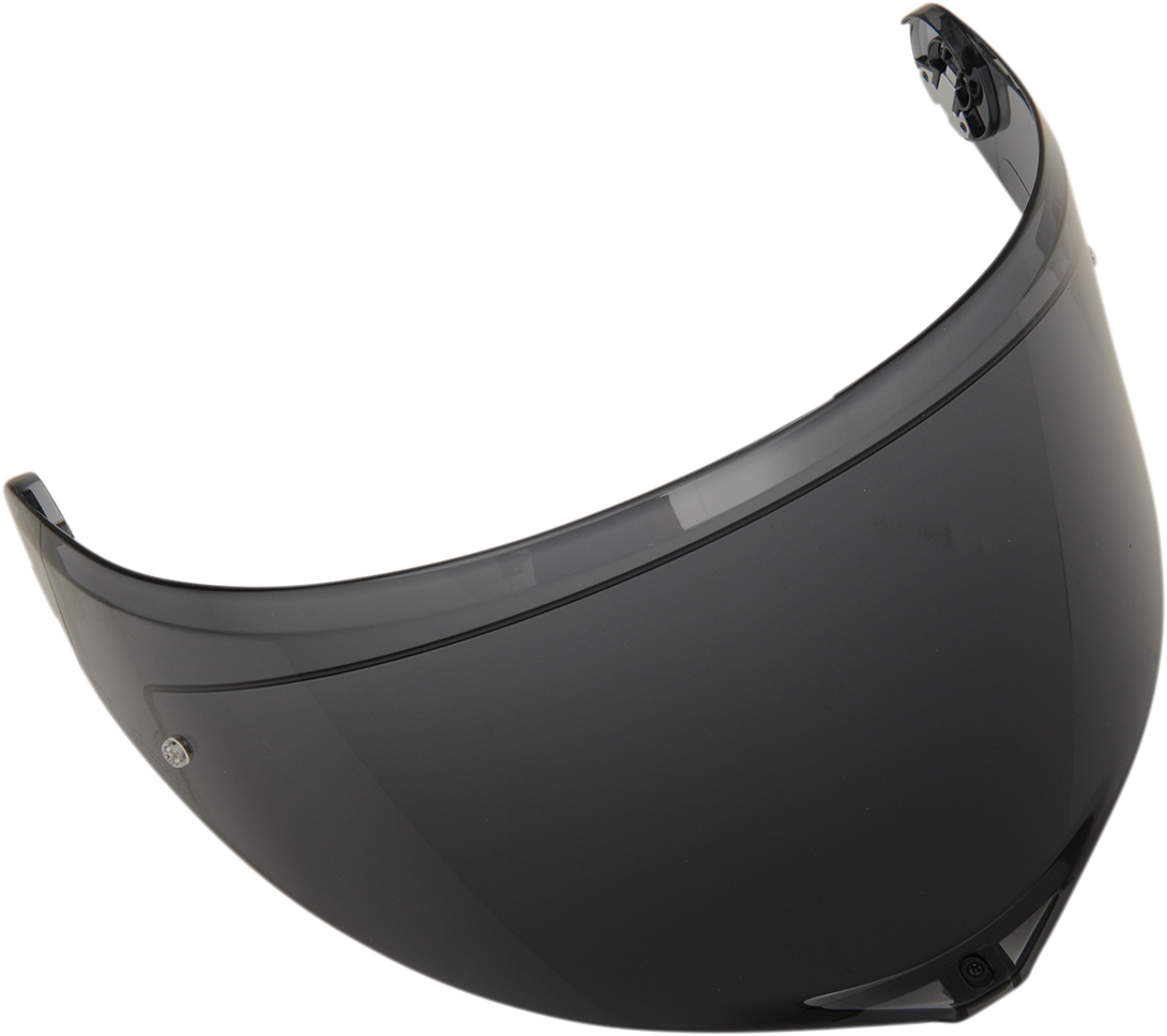 AGV GT3-2 dark smoke tinted shield for sport modular helmets with Pinlock® 120 MaxVision™, shown on helmet, clear view.