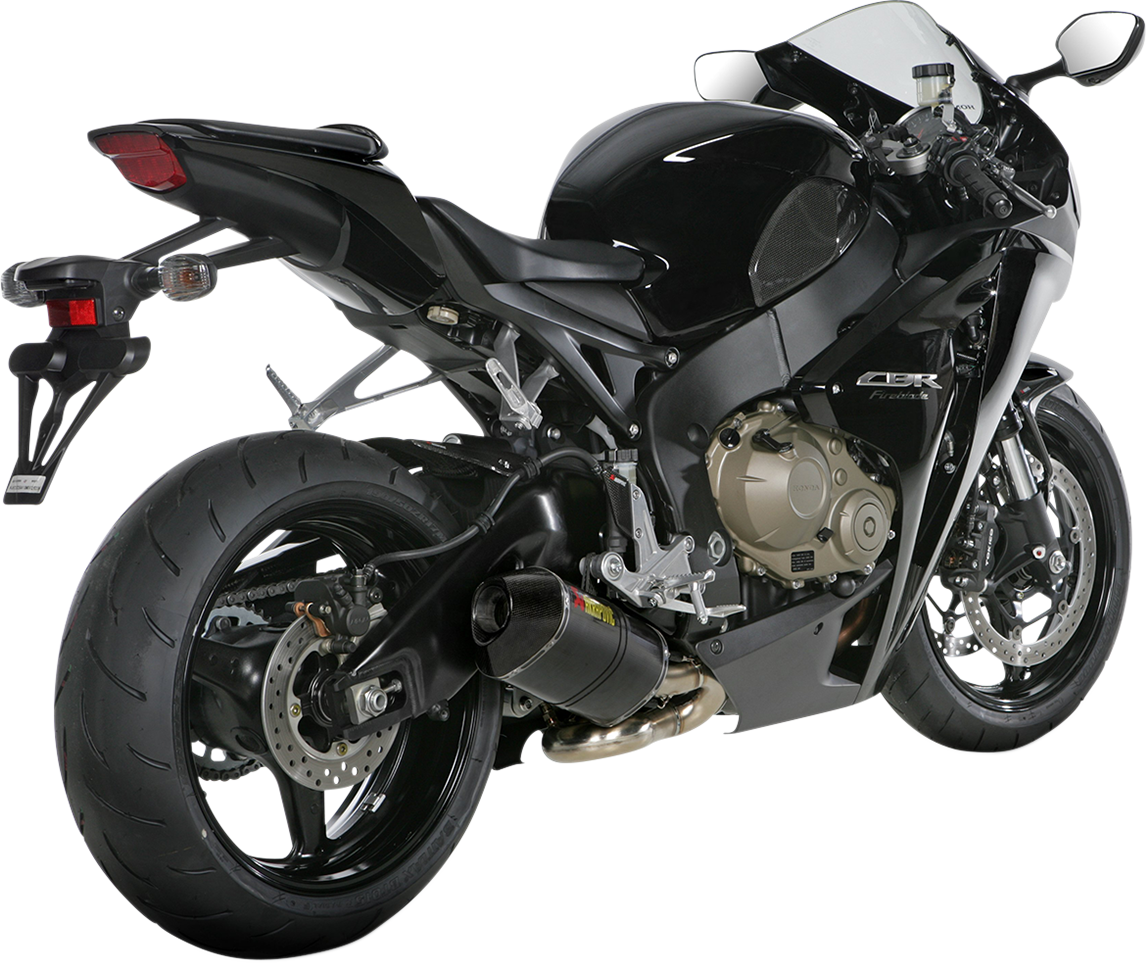 AKRAPOVIC Slip-On Line muffler in carbon fiber for Yamaha Ténéré 700 motorcycle, showing the sleek exhaust design.
