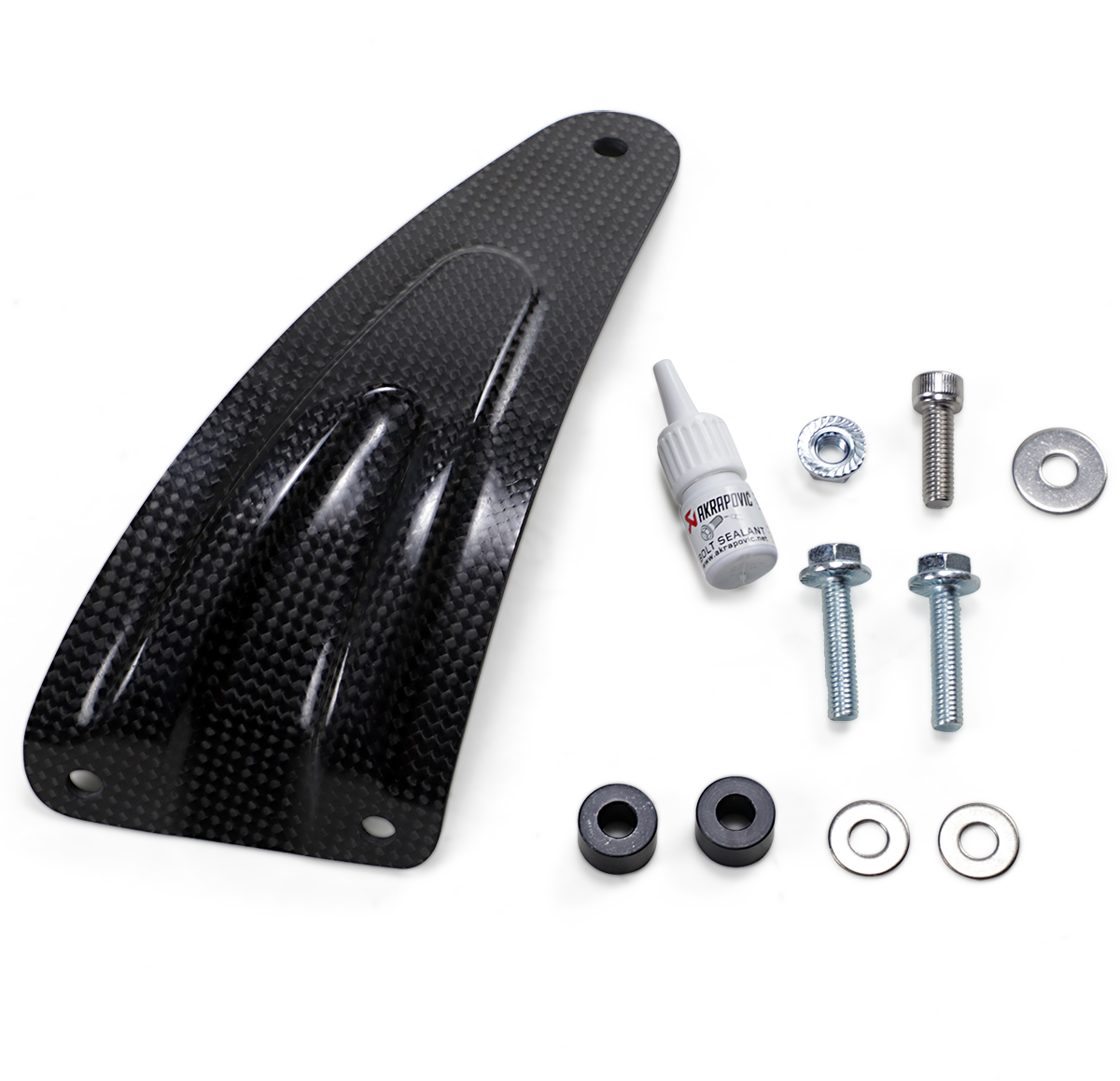 AKRAPOVIC Carbon Fiber Muffler Bracket for RSV4 - Part Number P-MBA10R7