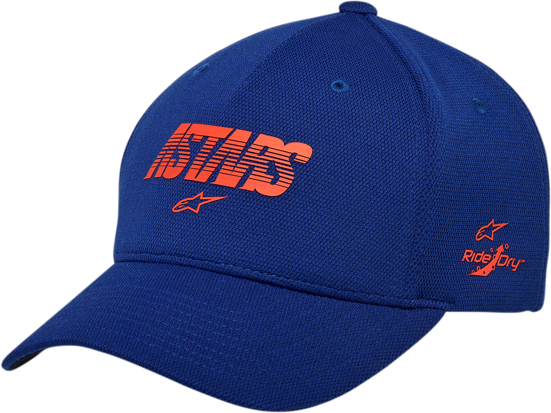 Alpinestars Angle Velo Tech Hat in royal blue, one size, featuring breathable fabric and sporty design.