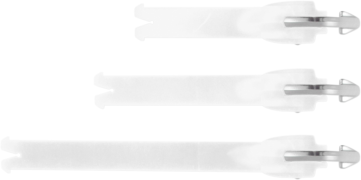 Alpinestars Tech 10 motorcycle boot strap kit in white with adjustable straps and buckles for secure fit.