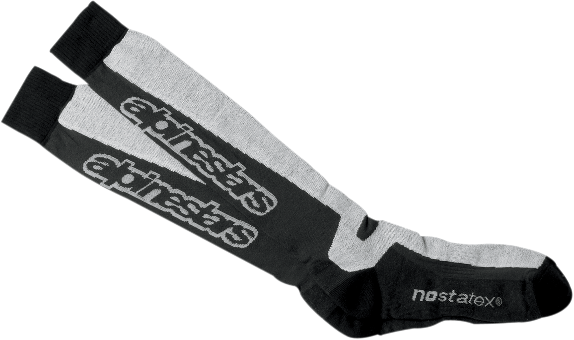 Alpinestars Thermal Tech Socks in small/medium size, featuring insulated material and branded logo for cold weather outdoor use.