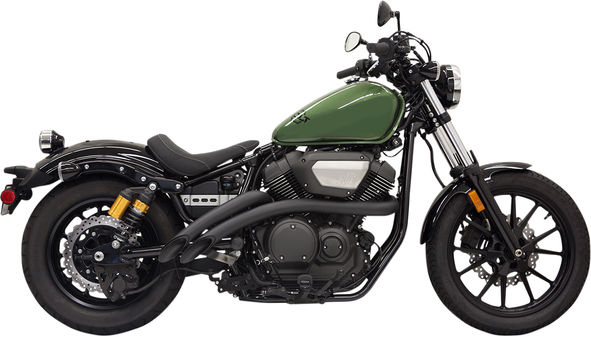 BASSANI XHAUST Sweeper Exhaust - Black with 2-inch Radius Pipes, Part 3B1F2B