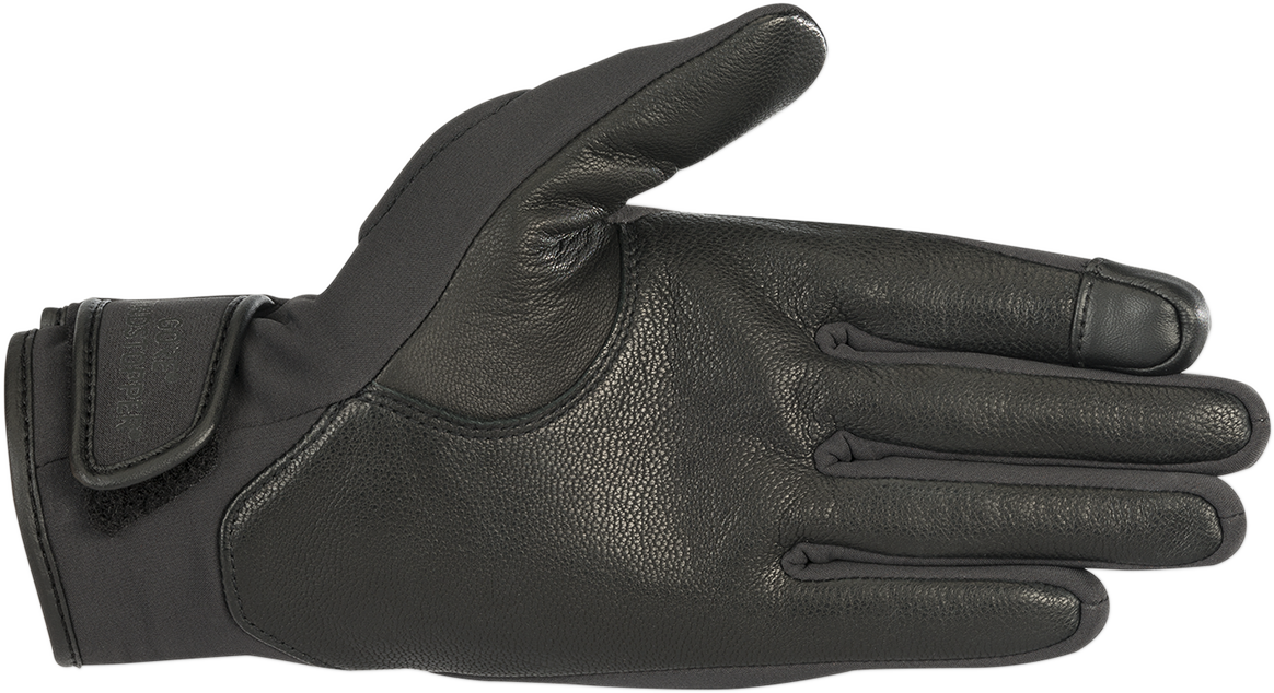 Alpinestars Stella C-1 Windstopper V2 women's riding gloves in black, showing finger and palm details.