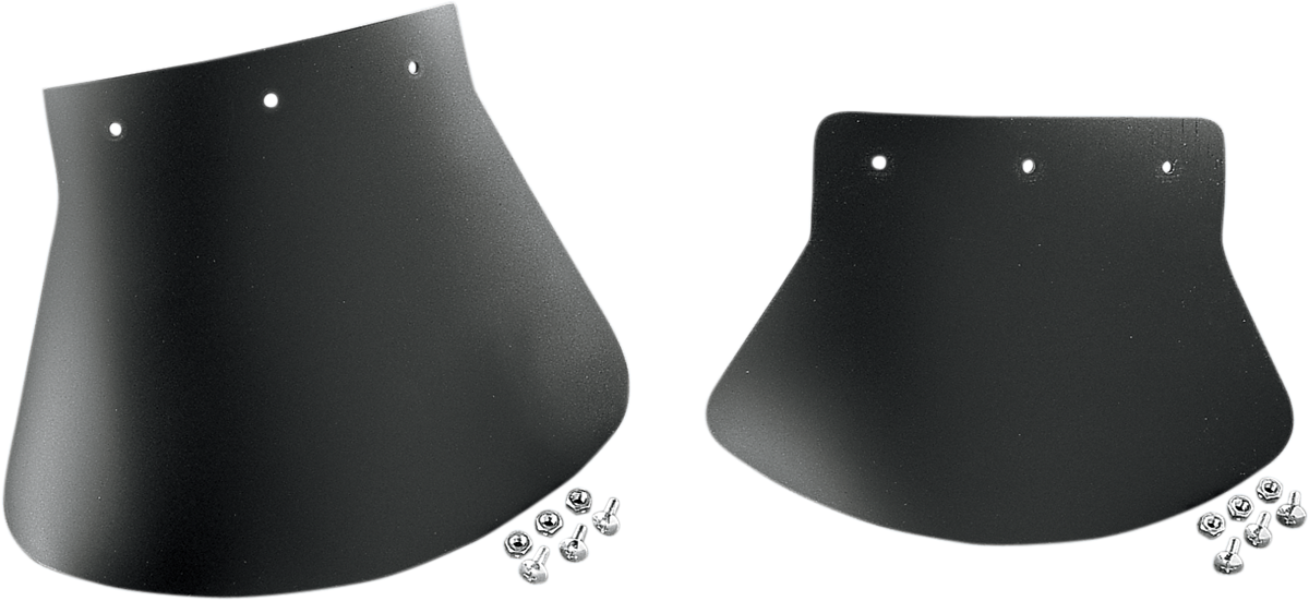 DRAG SPECIALTIES SEATS mud flap, 10.5 inches wide and 8 inches high, designed for motorcycle seats with part number DS393701