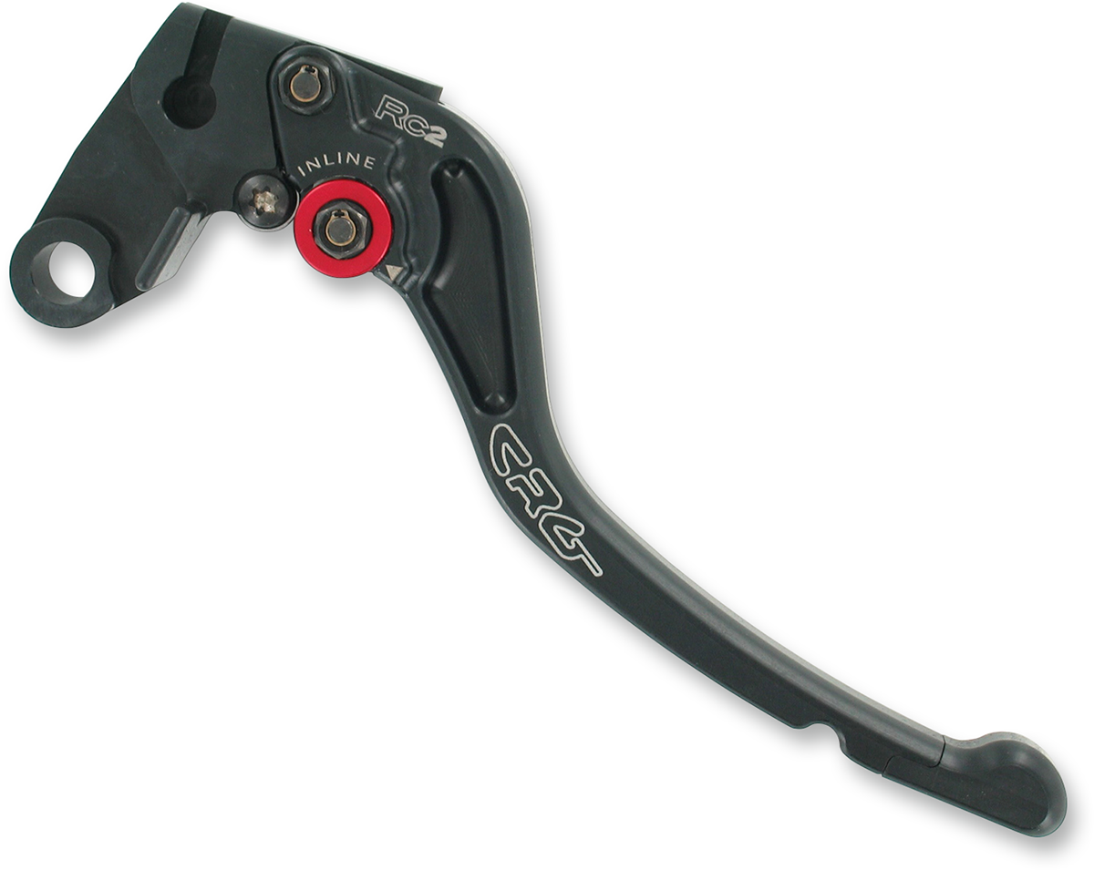 CRG RC2 standard clutch lever in black, designed for motorcycle racing and street bikes, featuring sleek and durable construction.