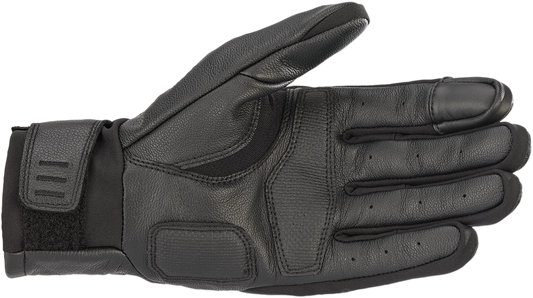 Black ALPINESTARS Gareth Leather Gloves in 3XL, showcasing durable leather construction and detailed stitching.