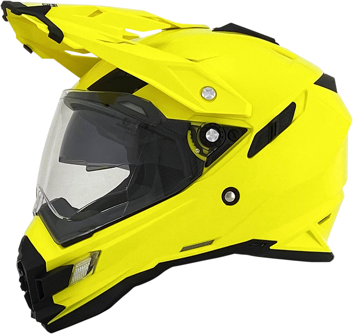 Bill's Exhausts AFX FX-41DS helmet in hi-vis yellow, 2XL size, with a secure strap and ventilation for safety and comfort.