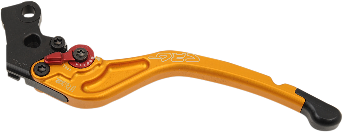 CRG RC2 standard clutch lever in gold, motorcycle part with part number 2AD-611-T-G, showing the lever's detailed design and finish.