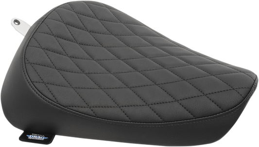 Drag Specialties solo diamond seat for Harley XL '82-'03 motorcycle, featuring a sleek, contoured design for rider comfort.