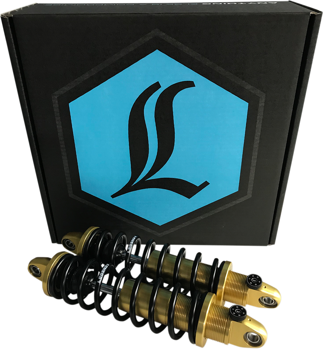 LEGEND SUSPENSION Revo-A adjustable FXR coil suspension, 14-inch gold coil shock absorber for motorcycle rear suspension.