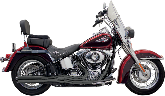 BASSANI XHAUST B1 2:1 exhaust system with black finish, part number 1S18RB, shown on a motorcycle exhaust pipe.