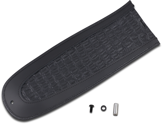 Drag Specialties Seats Fender Skin with embossed faux gator leather center, designed for custom motorcycle seating.