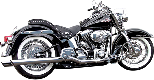 BASSANI XHAUST Slash-Up Chrome Slip-On Mufflers Part 31117B for Select Bassani True Dual Header Pipes