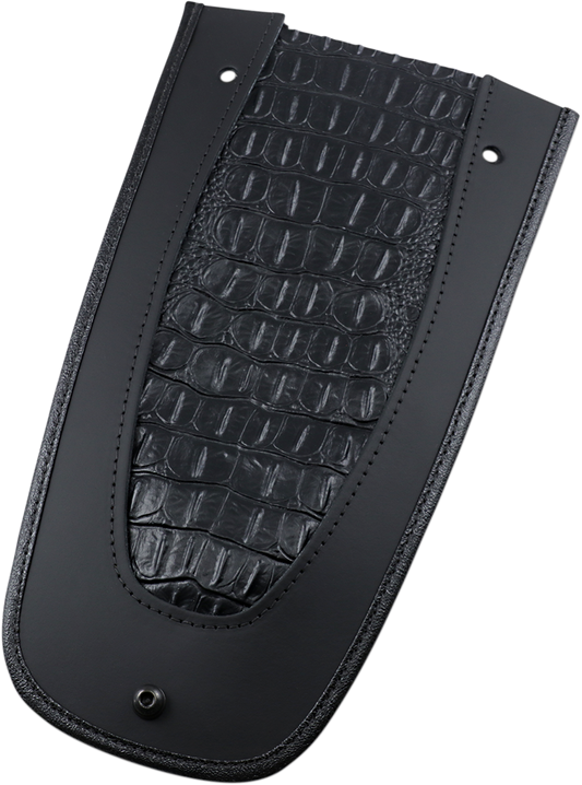 DRAG SPECIALTIES SEATS Fender Skin with embossed faux gator leather center for motorcycle seat customization.