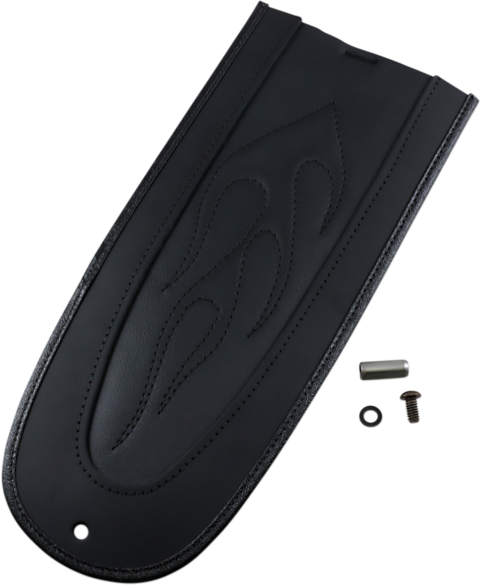 Drag Specialties Seats fender skin with flame-stitched automotive-grade vinyl, designed for custom motorcycle seat styling.