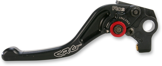 Black CRG RC2 Shorty Brake Lever with model number 2AB-511B-H-B, designed for precise motorcycle braking control.