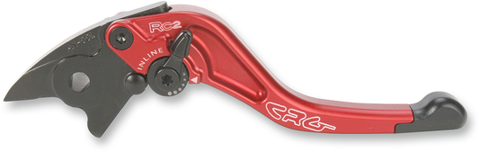 Red CRG RC2 Shorty Brake Lever with Part Number 2AN-551-H-R, showcasing sleek, ergonomic motorcycle brake lever design.