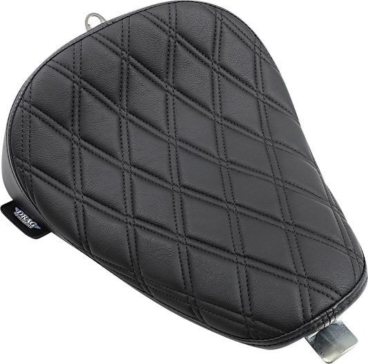 Drag Specialties Bobber Solo Seat with Double Diamond pattern for Harley XL 2010-2022, stylish motorcycle seat design.