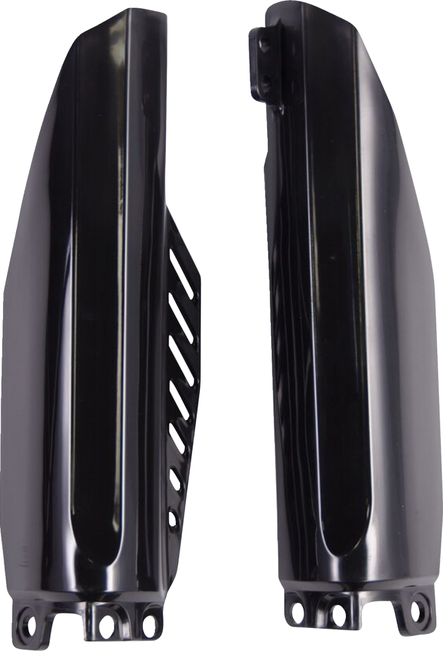 Dark blue Acerbis lower fork cover for Yamaha YZ125/250 and YZF250/450 motocross bikes, designed as a body part for motorcycle protection.