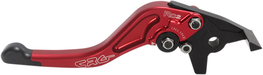 CRG RC2 Shorty brake lever in red, lightweight motorcycle brake lever with ergonomic design for enhanced control.