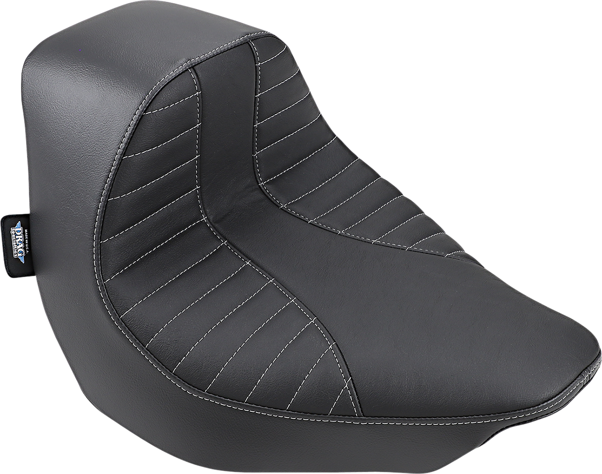 EZ-Solo seat with Scorpion Stitch in silver thread vinyl by Drag Specialties Seats for FLFB/S 2018-2022 motorcycle model.