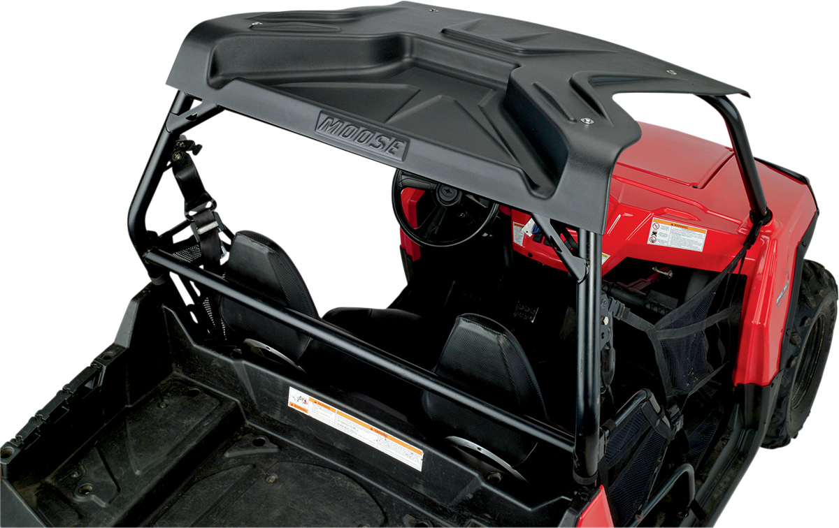 Moose Offroad UTV roof, one-piece V000018-11056M, durable black off-road protective roof for utility terrain vehicles.