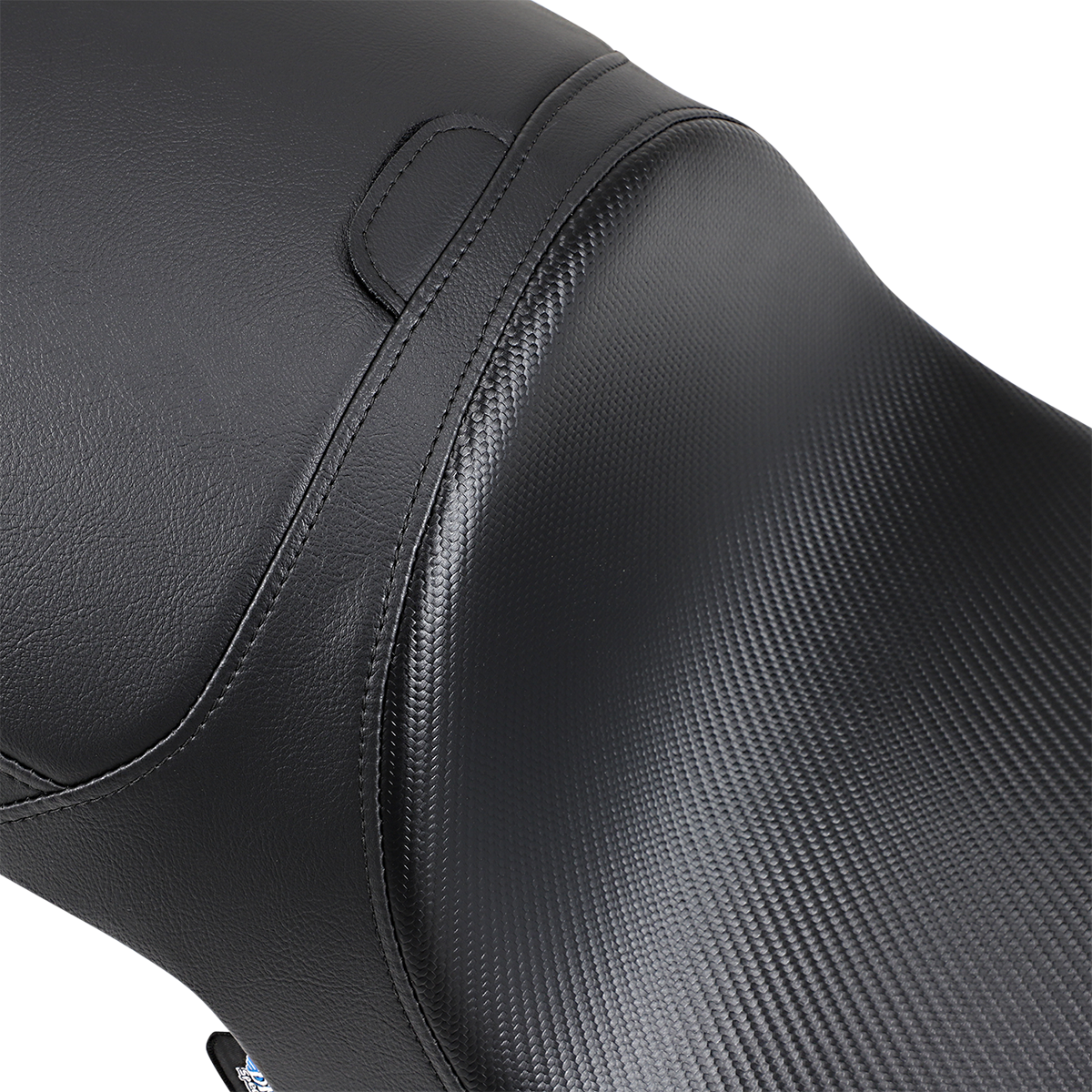 DRAG SPECIALTIES SEATS Predator Seat in carbon fiber with hammer design, motorcycle seat for enhanced style and comfort.