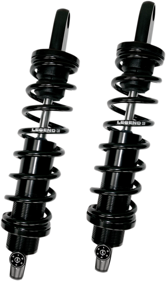 Legend Suspension REVO-A adjustable Dyna coil suspension, 14-inch black shock absorber for motorcycles.