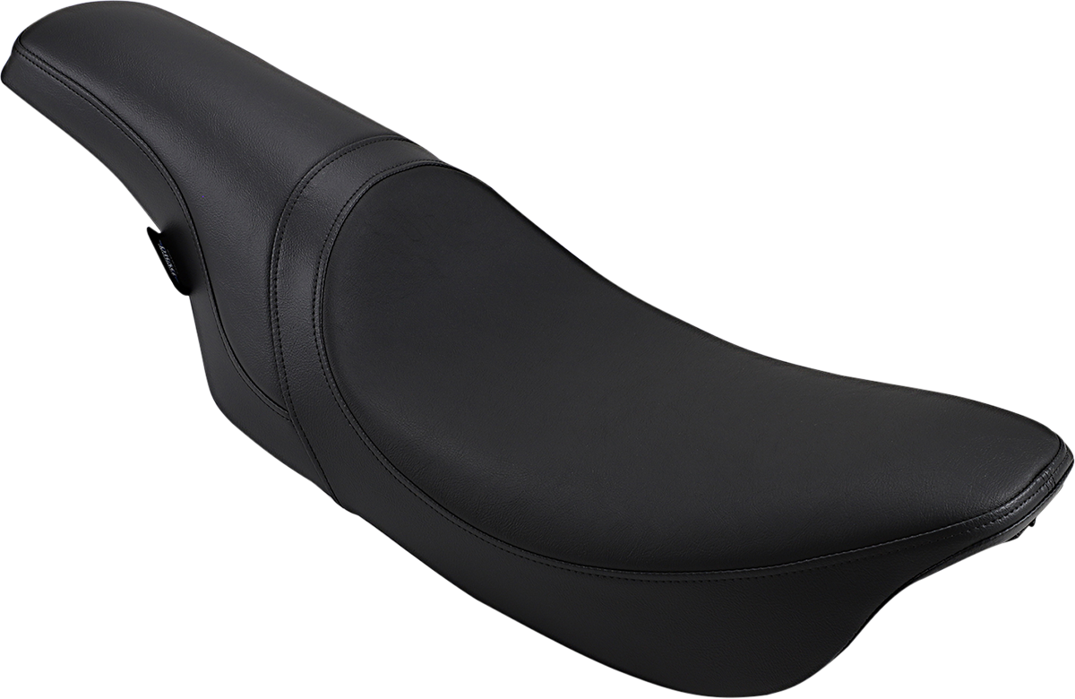 Drag Specialties Predator Seat for Harley FLHR/FLHX 1997-2007, smooth black motorcycle seat with contoured design.