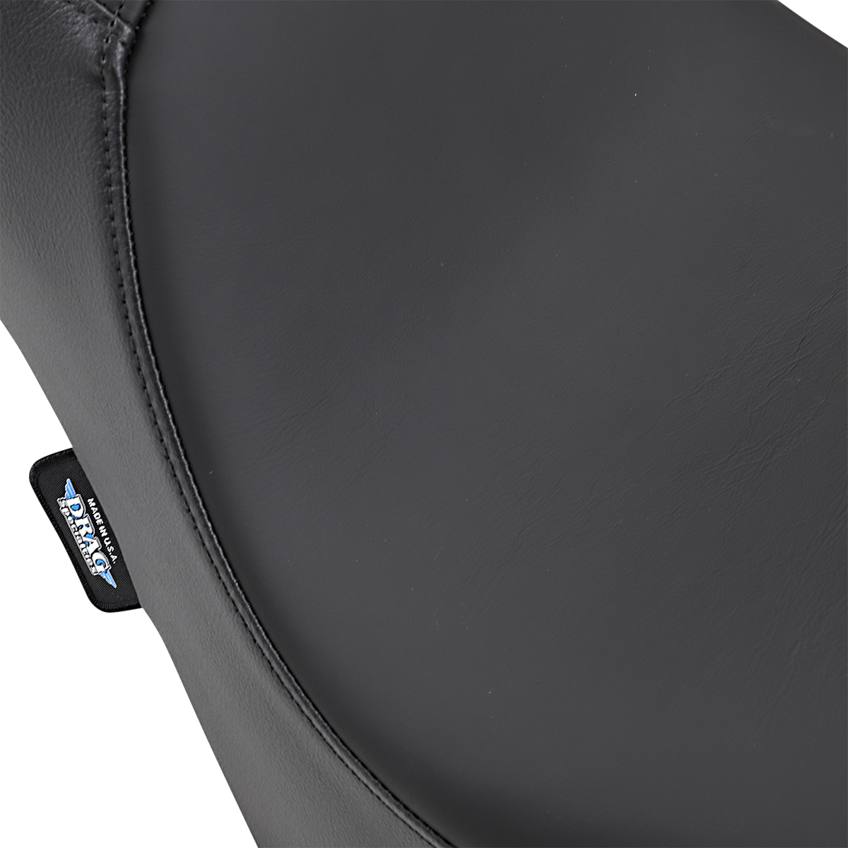 Drag Specialties Predator 2-up motorcycle seat for FL/FX models from 2000 to 2017, featuring a sleek black design and contoured shape.
