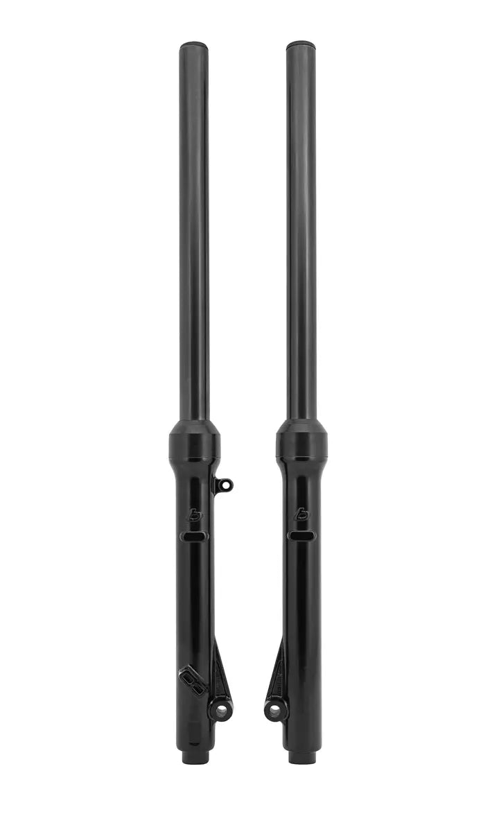 TB Fork Assembly Set, HD springs & Black TiN Coated uppers – KLX110 & KLX110L - Howling Moto