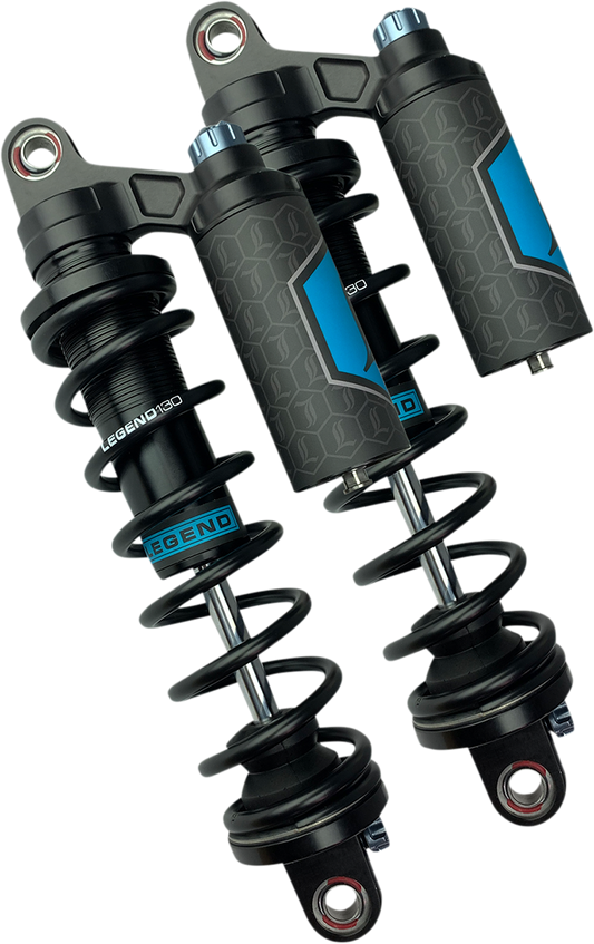 Legend Suspension Revo ARC piggyback shocks for FXR 13-inch heavy-duty motorcycle suspension system, part 1310-1899.