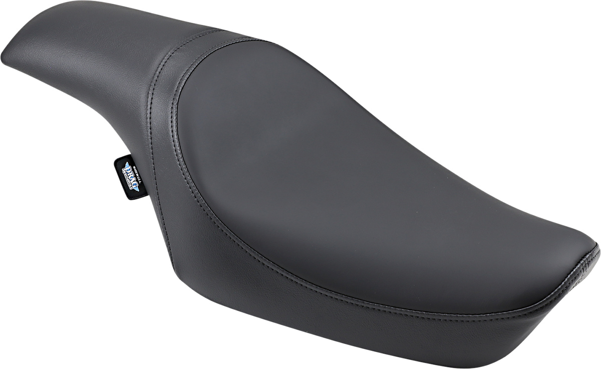 Drag Specialties Predator Seat for Harley XL '82-'03, smooth black motorcycle seat with contoured design and durable upholstery.
