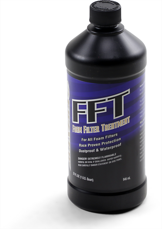 Maxima Racing Oil FFT foam filter oil in a 1-quart bottle, designed for motorcycle and dirt bike air filters.