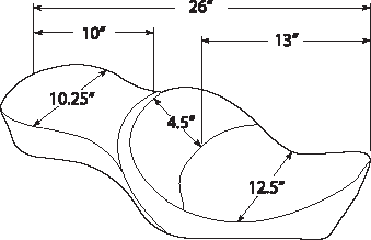 Low profile touring seat by Drag Specialties for Harley XL 1982-2003, with mild stitching, designed for comfortable riding.