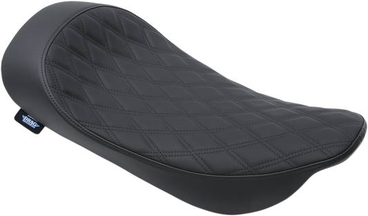 Drag Specialties low solo seat with double diamond pattern for Harley FLHR and FLHX models from 1999 to 2007.