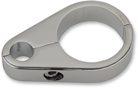 Drag Specialties die-cast clutch cable clamp for 1-1/4 inch frame, part number 11-0055-SC1, shown in black finish.