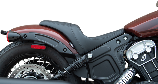 Black Diamond Stitch 3/4 solo seat for 2018-2022 Scout Bobber by Drag Specialties, featuring durable upholstery and stylish design.
