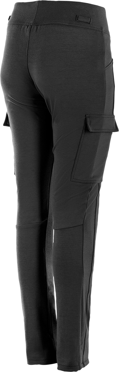 Alpinestars Stella Iria women's black motorcycle pants, size XL, showing durable riding textile with protective padding.