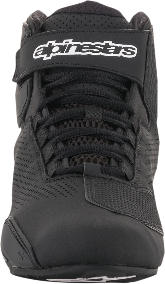 Alpinestars Sektor Vented Shoes in black, US size 13, featuring breathable design and sporty motorcycle footwear details.