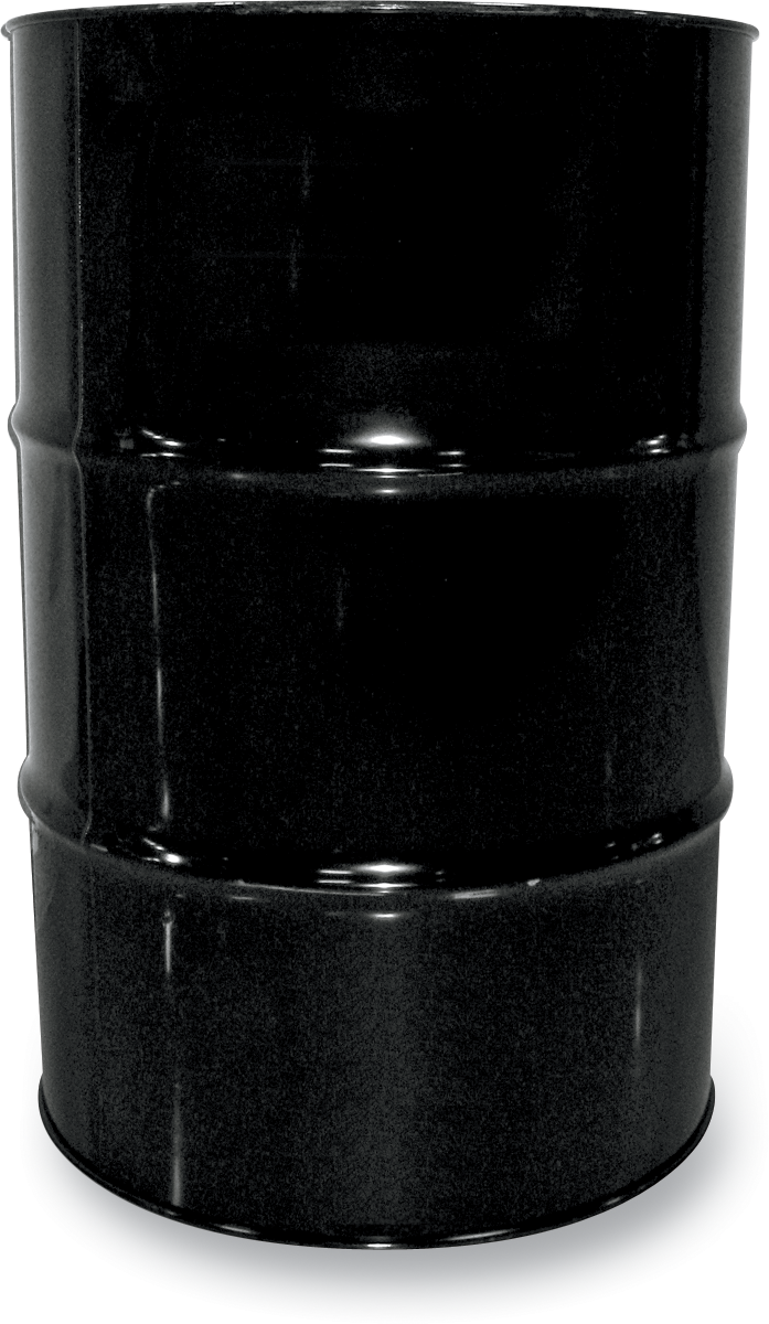 Drag Specialties 20W-50 engine oil drum, 55 US gallons, with label and industrial packaging for motorcycle and engine lubrication