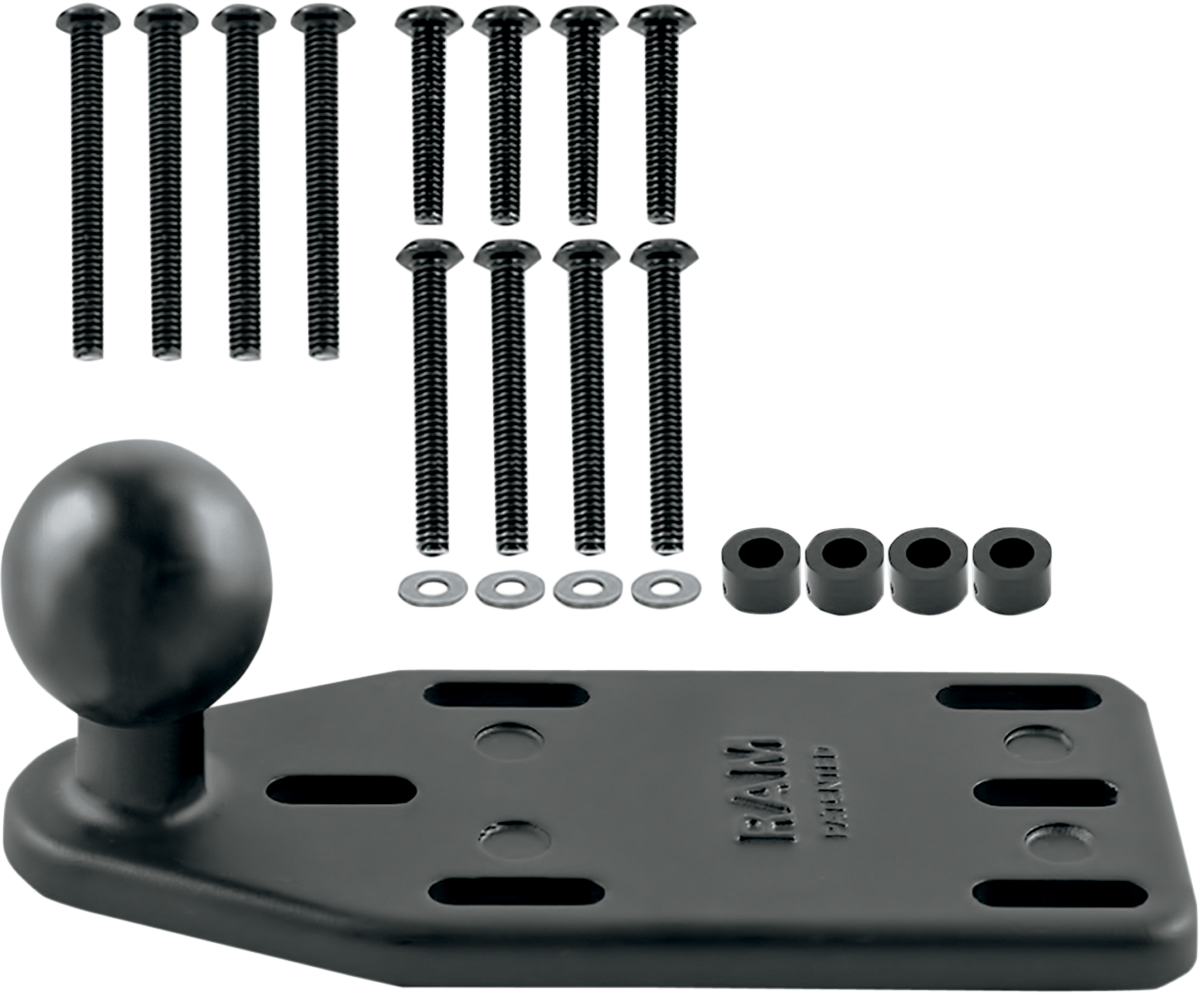 Bill's Exhausts RAM MOUNTS Ball Mount Reservoir Cover Base for engine applications, shown in a close-up view with mounting details.