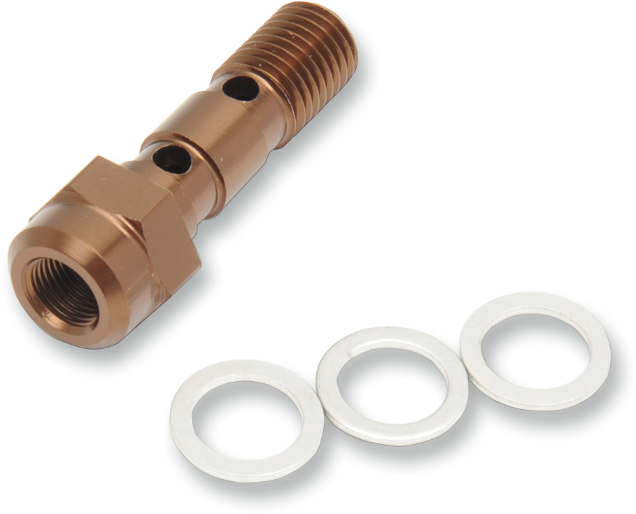 SHINDY Aluminum Banjo Bolt with Bleeder - Honda/Kawasaki/Suzuki/Yamaha 17-627