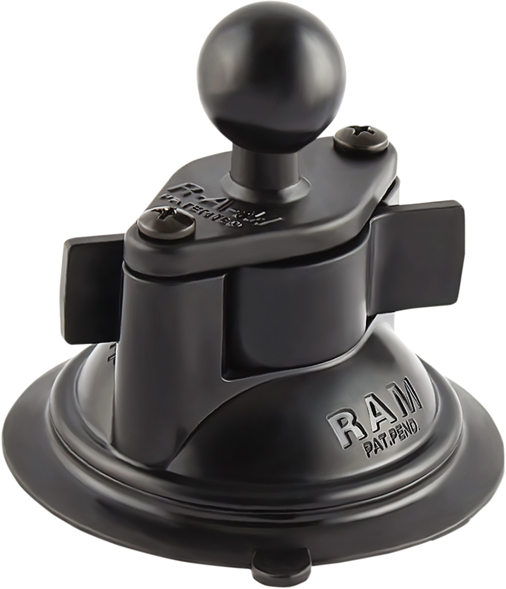 Bill's Exhausts RAM Mounts 1-inch ball mount with suction cup base for engine installation, shown in image.