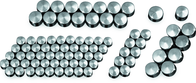Chrome Kuryakyn Kool Kaps engine cover kit for Twin Cam and Evolution motors, featuring sleek, polished chrome finish.